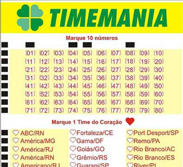 Resultado do Timemania